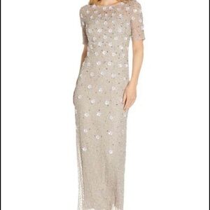 Adrianna Papell beaded 3D Floral Dress